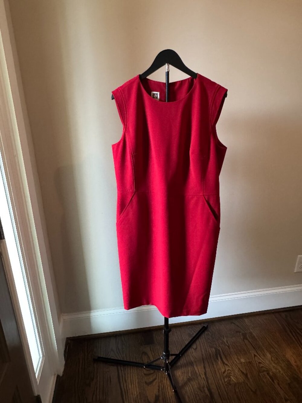 Anne Klein Cranberry Sheath Dress Size 14 NWT
